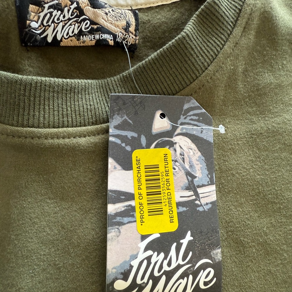 First Wave Men's Green Crewneck Sweater